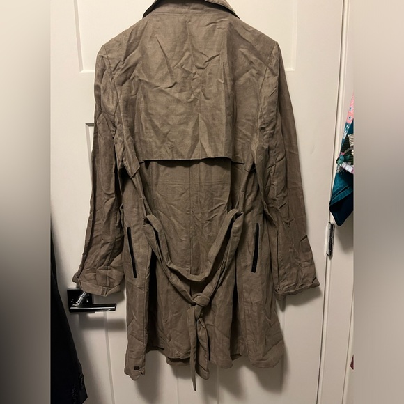 Monk & Lou Linen Trench Coat Size Large - Picture 3 of 5